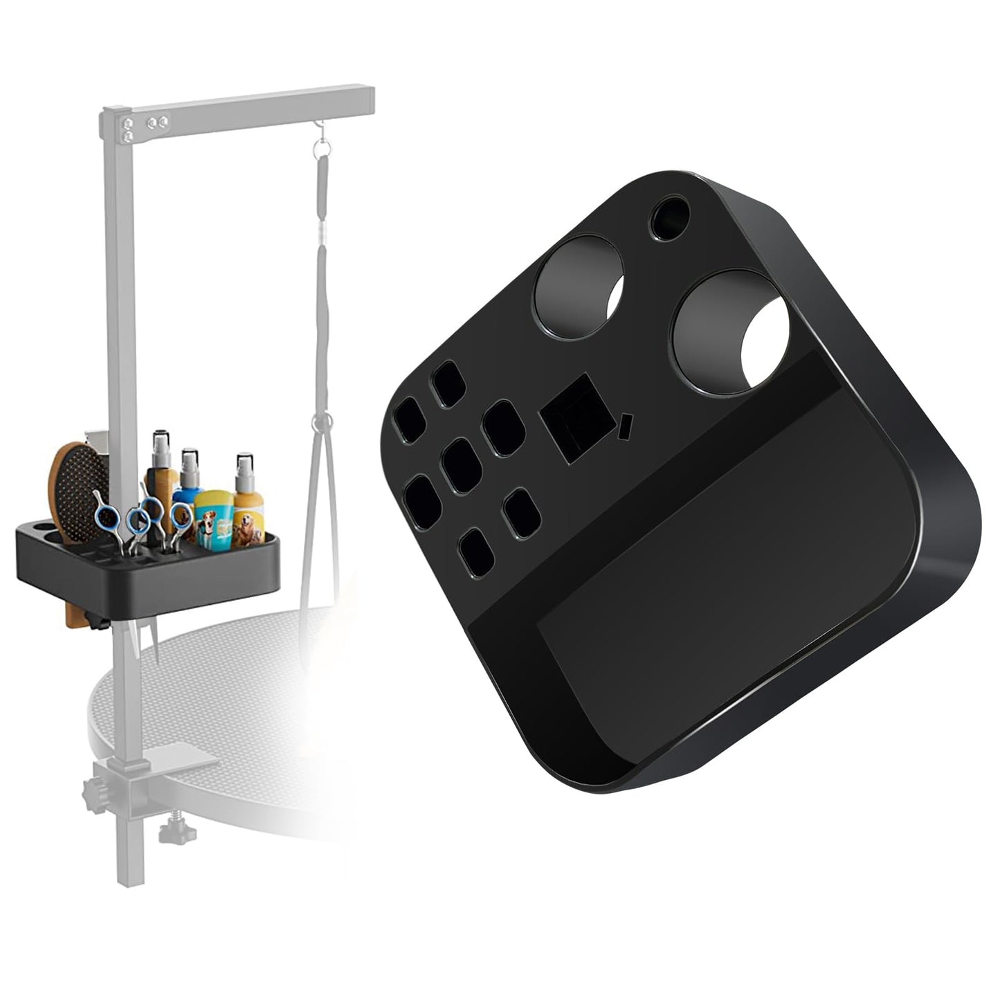 Huioqwe Portable pet Grooming Tools Holder for Dog Grooming Table and arm.